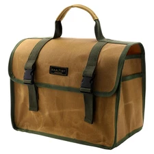 Heavy Duty Tool Bag, 16oz Waxed Canvas, Multi-Purpose Tote, Portable Storage -