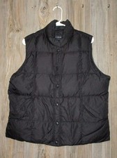 Lands End Womens Black Puffer Vest Snap Size Large 14-16