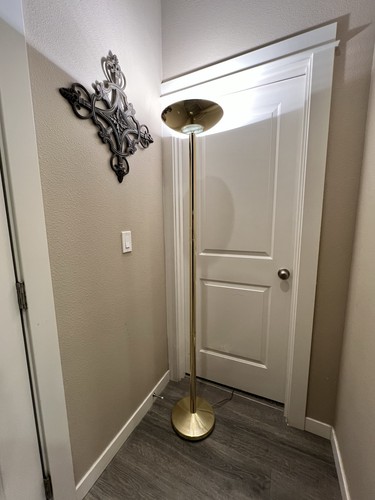 RARE Vintage BRASS 90’s TENSOR 70.5” Torchiere Halogen Floor Lamp UL Dimmer 500W