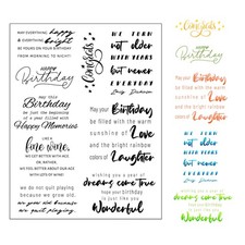 Happy Birthday Sentiment Clear Stamps for Card Making Birthday Verses Rubber