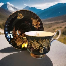 Royal Albert  Vintage Cup &  Saucer Gold Bone China England 1972  MINT CONDITION