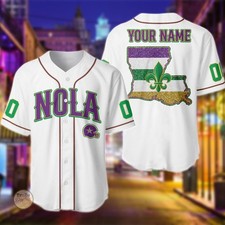 Personalized NOLA Mardi Gras New Orleans Carnival Baseball Jersey Shirt