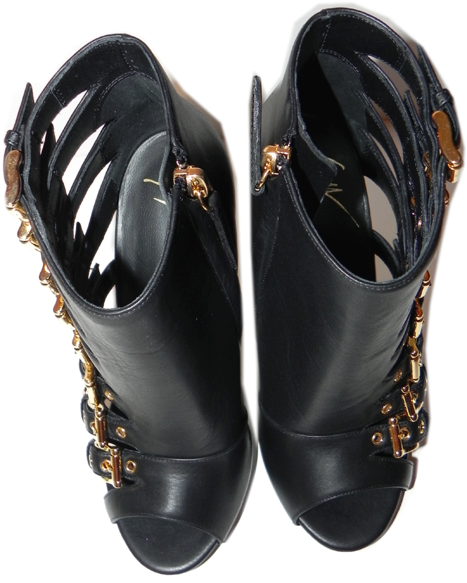 Giuseppe Zanotti Botín Estilete Sandalia Alien botas 36-5.5 Hebillas Doradas Botín Zanotti 51a031 Giuseppe Zanotti Botín Estilete Sandalia Alien botas 36-5.5 Hebillas Doradas Botín Zanotti 51a031