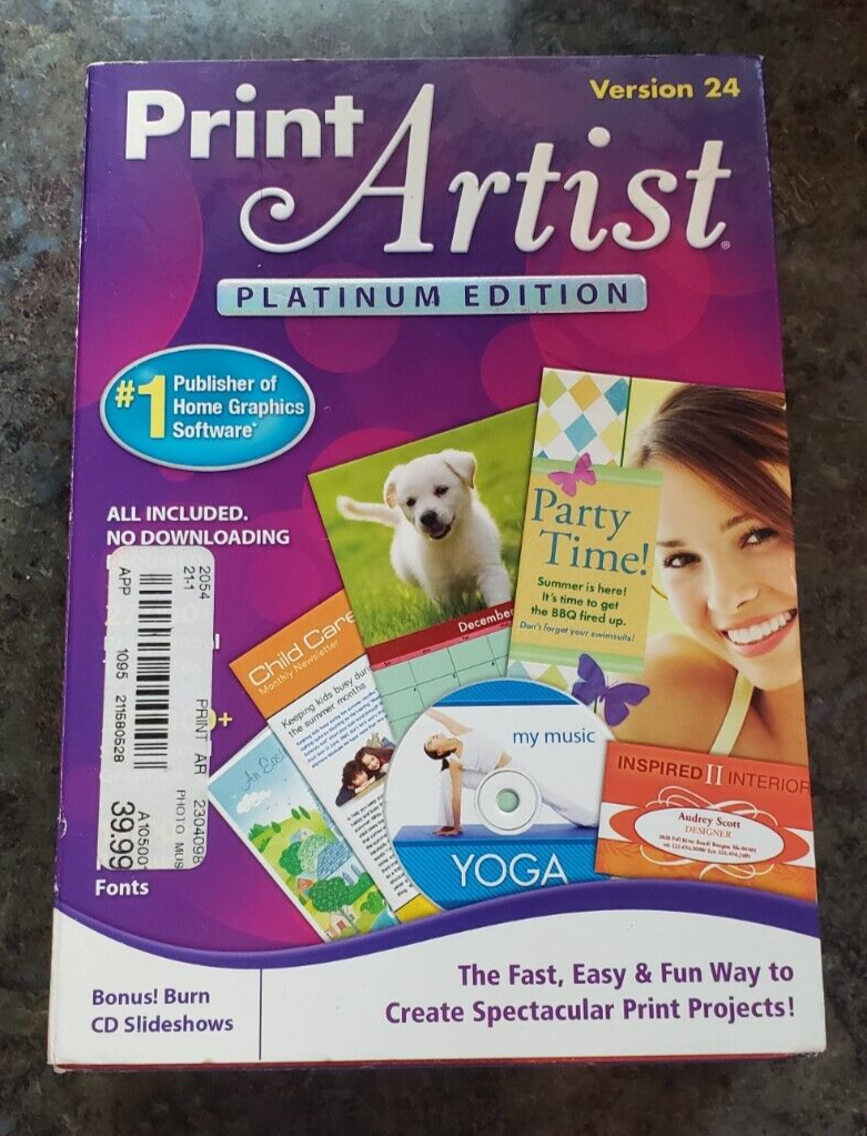 Print Artist Platinum Edition Version 24...Home Graphics Software...NEW