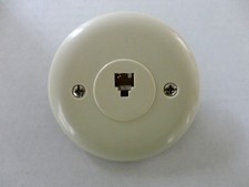 5Pc.Telephone Wall Plate Jack Round Circular RJ11-6P4C 4-Conductor Jack, Ivory