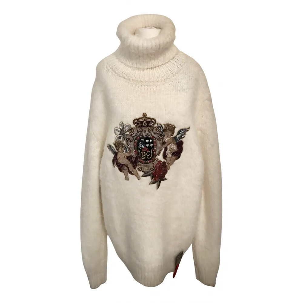 Dolce Gabbana cashmere Embellished Royal crest Turtleneck IT 50