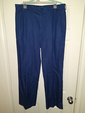 Paul Frederick Classic Fit Blue Pleated Flat Front Pants Men's sz 35x29