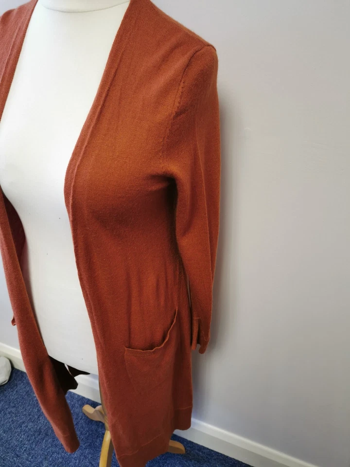 Tahari burnt orange/Rust Merino Blend Women's Cardigan Size 14 - Image 4 of 4
