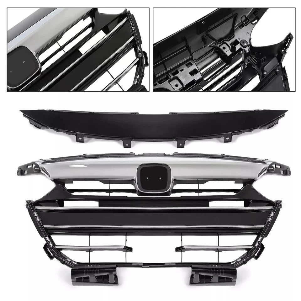 4 piezas para Honda Accord 2021-2022 estilo de fábrica parachoques delantero rejilla y cubierta de rejilla Foto 2 de 4