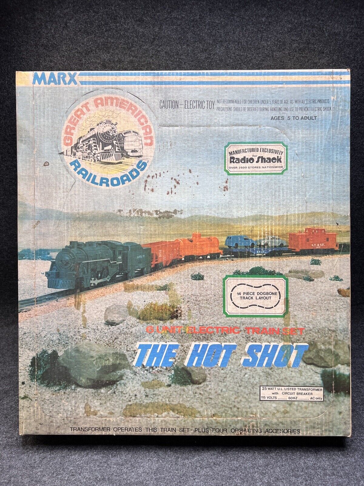 Vintage MARX Electric Freight Train Set The Hot Shot Radio Shack 0-4-0 4378