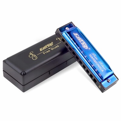 Mundharmonika Blau 10Hole Diatonic Blue Harmonica Für Anfänger professionelle DE