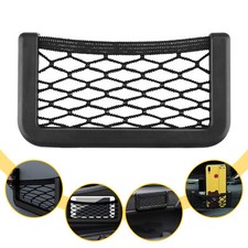 2 Car Interior Body Edge Black Elastic Net Storage Phone Holder Auto Accessories