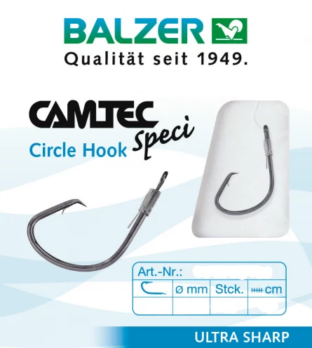 Gancho circular Balzer Camtec Circle Hook tamaño 2 4 6 8 10 12 gancho de anguila NUEVO 10 piezas