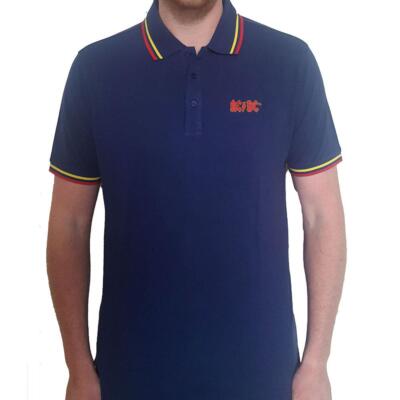 OFFICIAL LICENSED - AC/Dc - Klassisches Logo Marineblau Polohemd Rock Angus