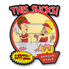 Beavis and Butt-Head This Sucks Burger World TV Show 10cm Sticker Aufkleber