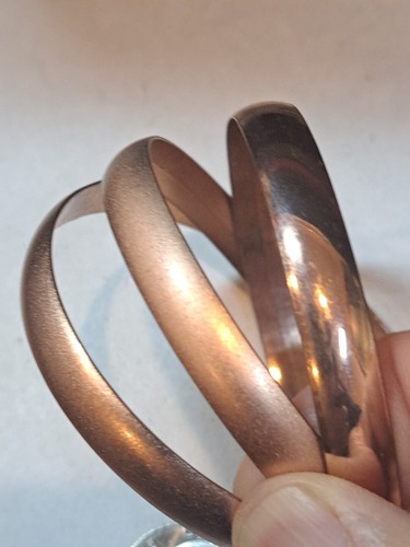 Jumble 3 pezzi bracciali vintage braccialetto rame massiccio 3/8 x 2 5/8 MCM sud ovest - Foto 11 di 14