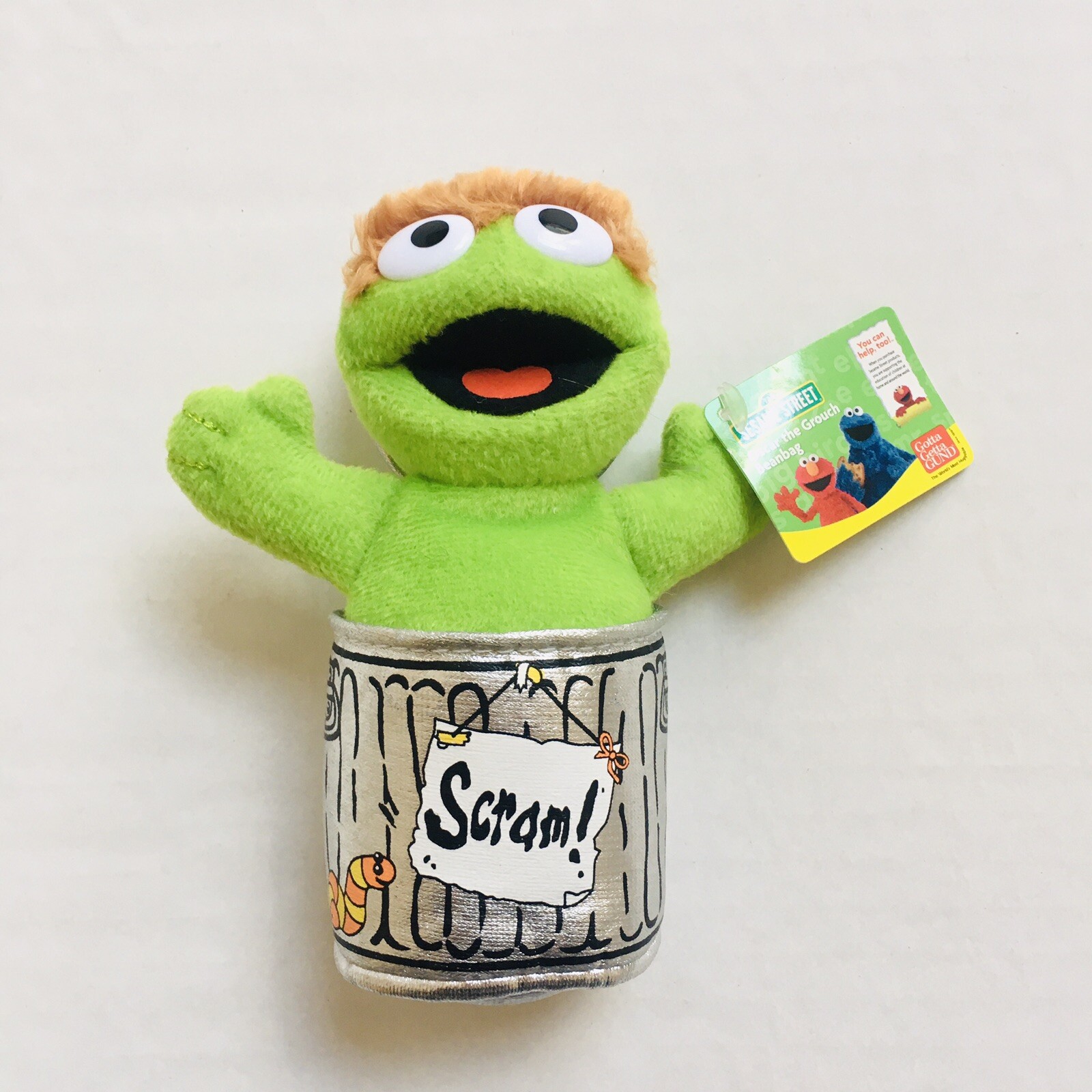 SEASAME STREET Oscar Beanbag 5" Tall Gottla Getta GUND 2008 