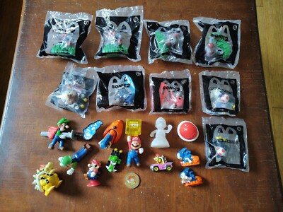 NINTENDO SUPER MARIO SONIC THE HEDGEHOG FIGURE LOT  MARIOKART Luigi Cars Coin