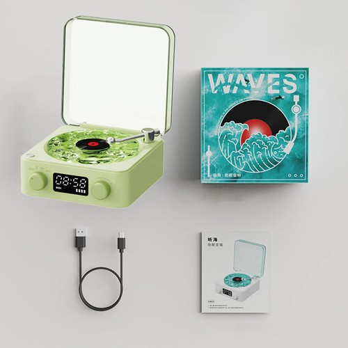 Vinyl Player Bluetooth Speaker with White Noise Turntable Speaker with RGB Light - Picture 22 of 24