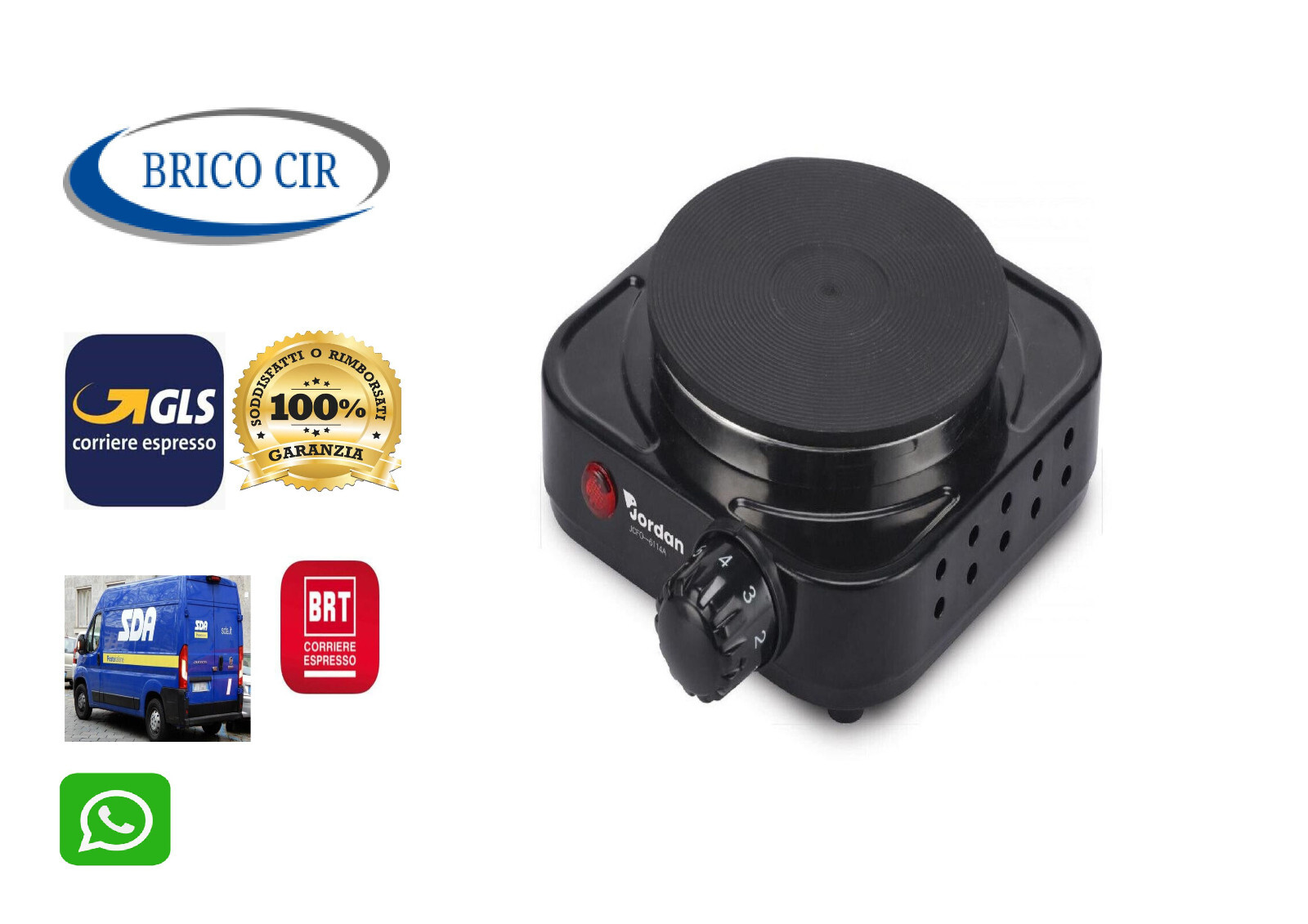 Fornello Elettrico da Campeggio 11 cm - Piastra per Pasta e Carne 500W