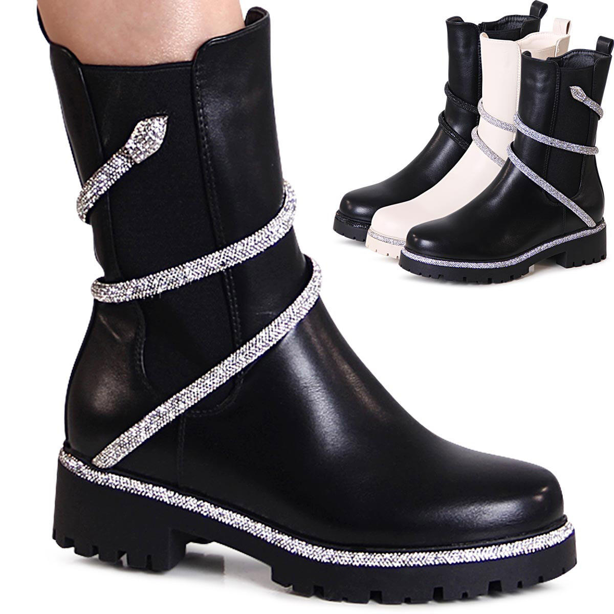 Tamaris Damen Tamaris Stiefel Schwarz Glitzer Tamaris Stiefelette