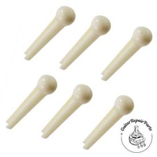 Plastic Acoustic Guitar Bridge Pins, No Dot 6 pcs - Cream