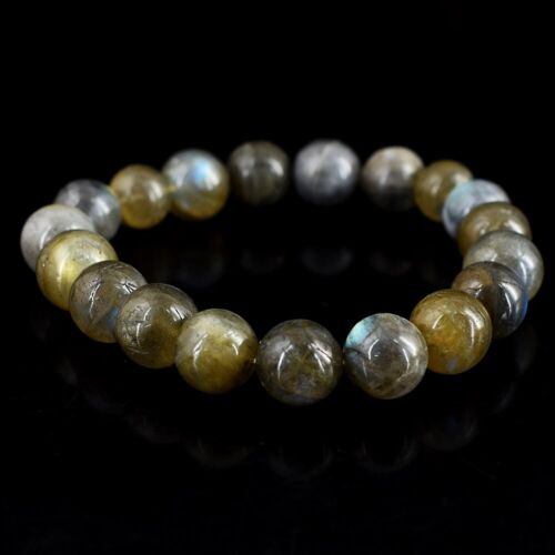 Best Amazing Flash Labradorite 213.00 Cts Stretchable Bracelet Beaded VK 12 E669 - Picture 2 of 3