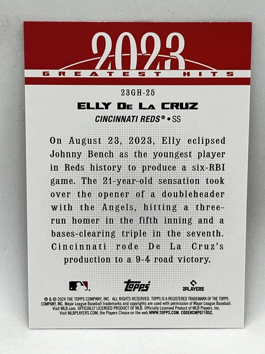 Elly De La Cruz RC 2024 Topps Series 1 #23GH-25 2023 Greatest Hits