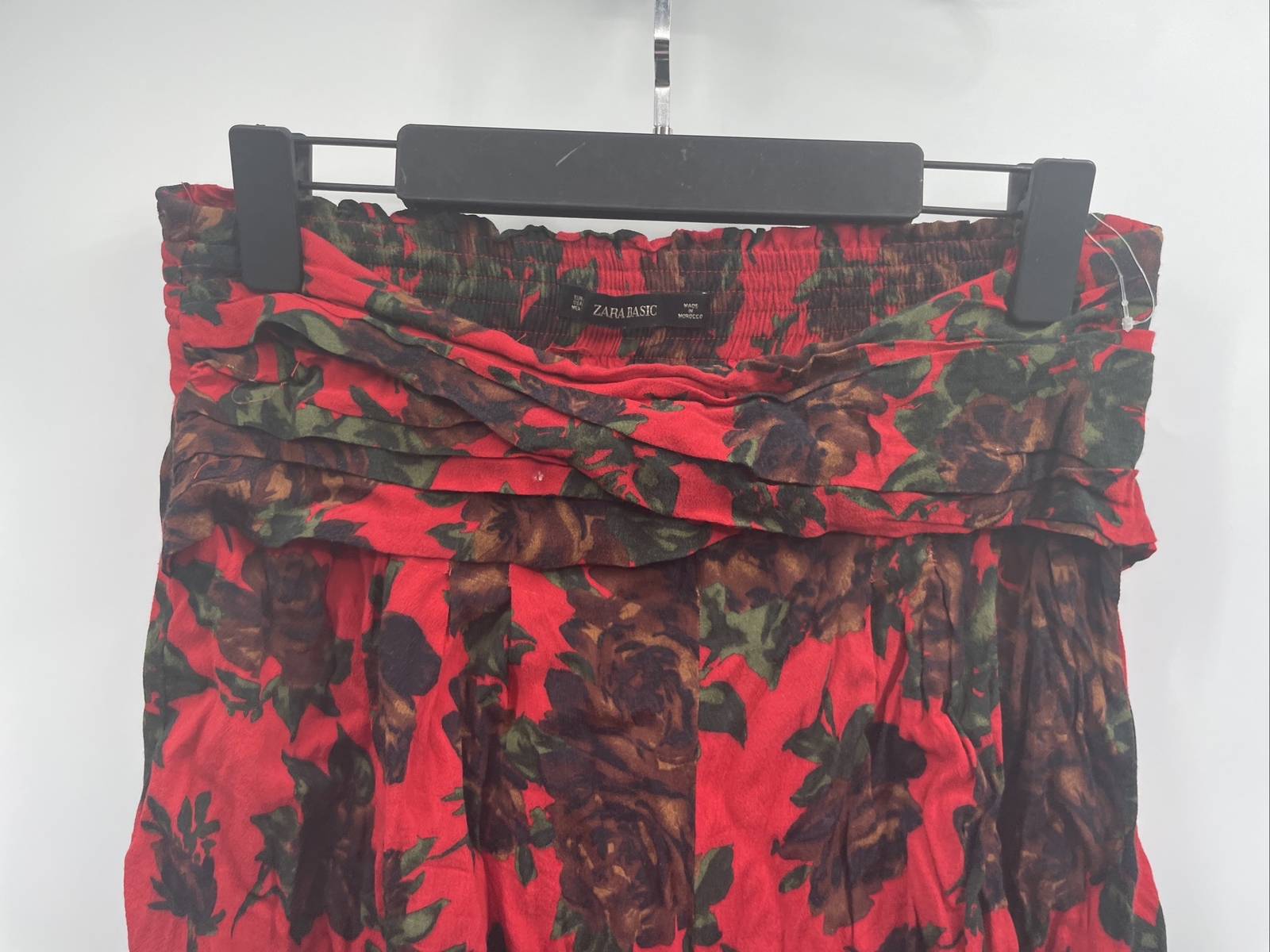 Women's Zara Basic Collection Red Pull On Ruffled… - image 2