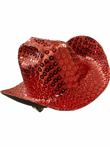 RED MINI COWBOY HAT Sequins Clip On 