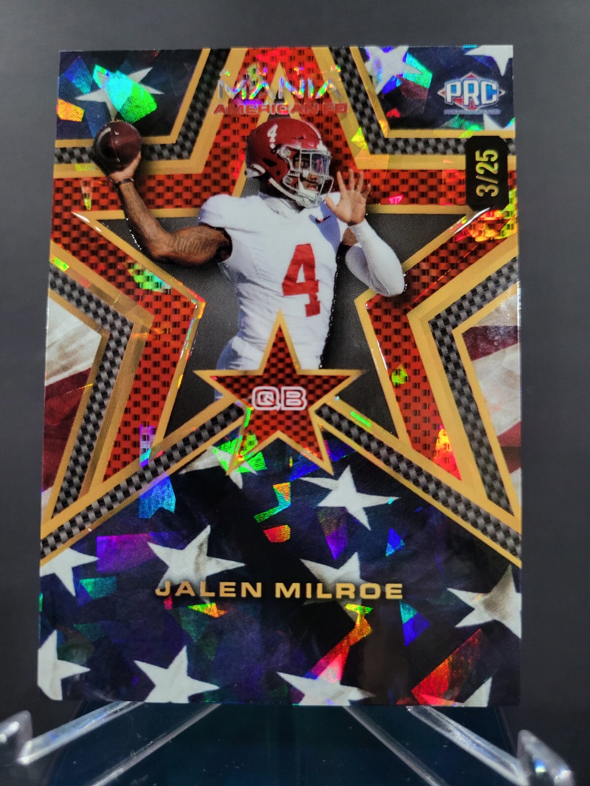 2024 Wild Card Automania Jalen Milroe American Flag Spirals #/25