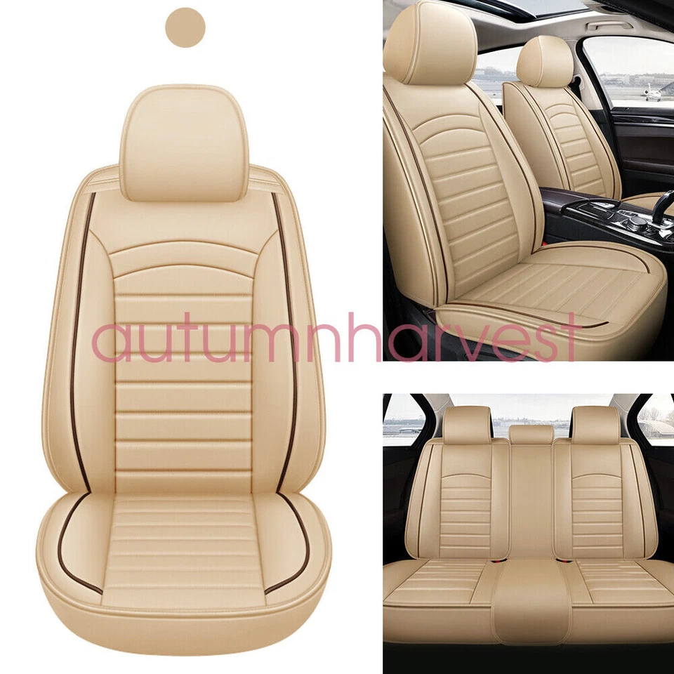 Juego completo de 5 fundas de asiento de cuero PU para Mercedes-Benz almohadilla protectora delantera trasera Foto 4 de 4