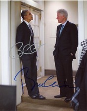 Barack Obama and Bill Clinton - Signed Photograph + COA