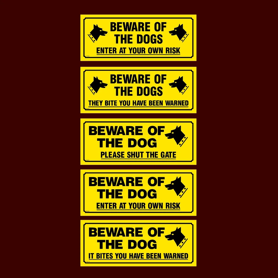 HEALTH&SAFETYDIRECT Beware of the Dog Plastic Sign, Sticker - All Sizes - Pick your Design