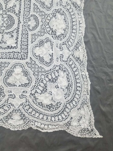 Vintage Point de Venise needle lace Banquet tablecloth 208x122cm - Picture 2 of 12