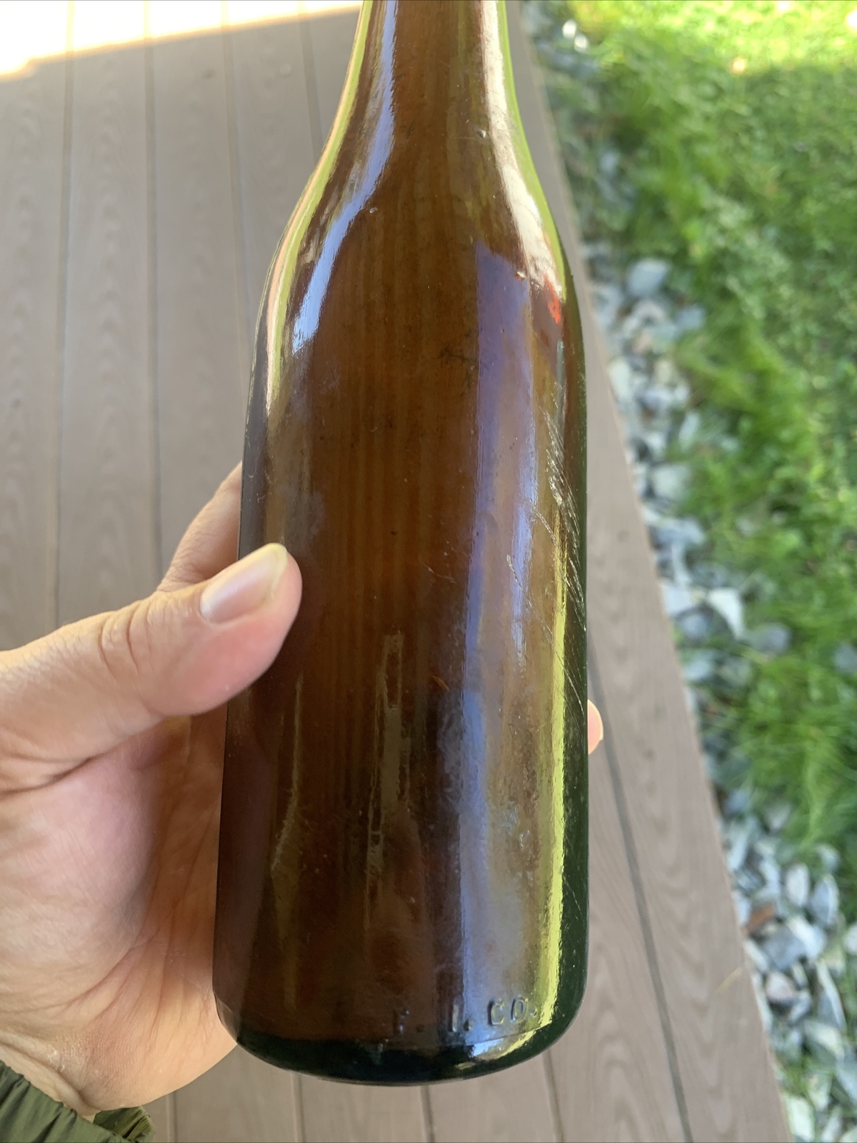 Vintage Punxy Beverage Co Punxsutawney, Pa Amber Glass embossed beer