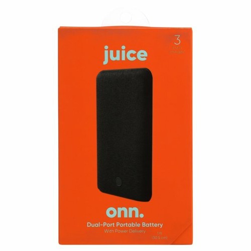 3 PACK Onn Juice 10000mAh DualPort Portable Battery 3x Fabric