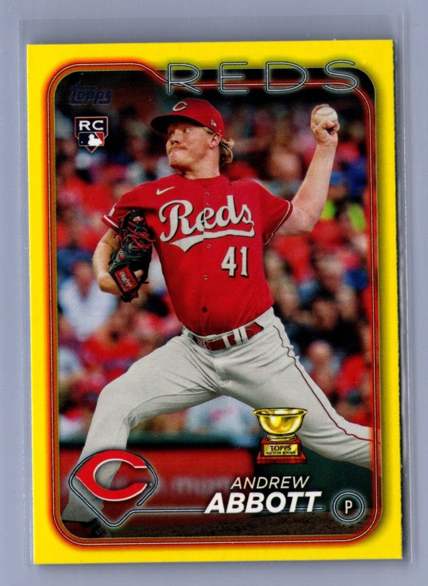2024 MLB Topps Series 1 Andrew Abbott Yellow Border RC #214 - Cincinnati Reds
