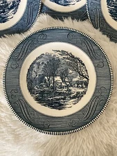 Vintage 10.5" Plate Currier & Ives - The Old Grist Mill