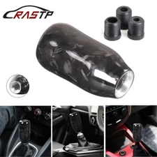 Black Forged Universal  Carbon Fiber Manual Gear Shift Knob Lever Shifter