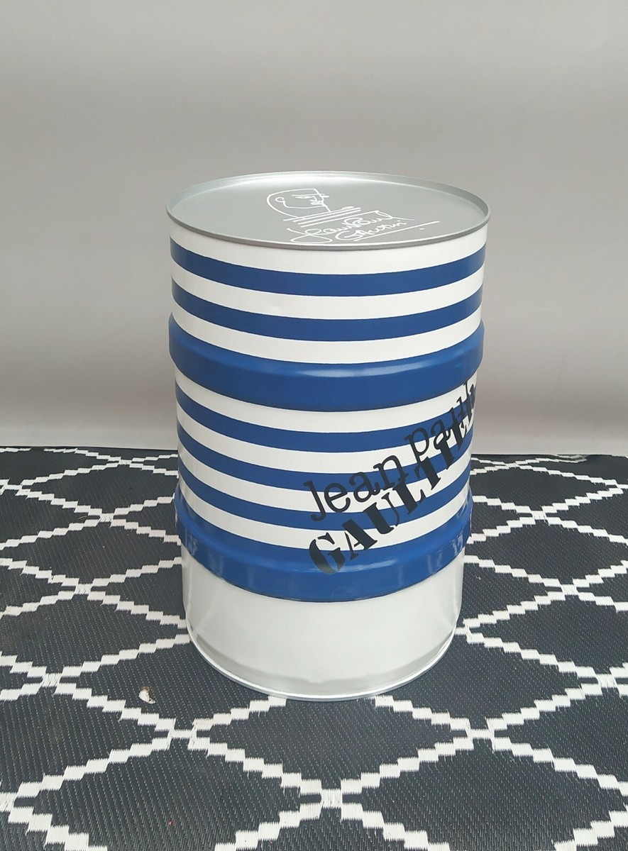 Tonneau De Décoration Jean Paul Gaultier Bleu & Blanc 60L – Style Art Nouveau – Fabriqué En France
