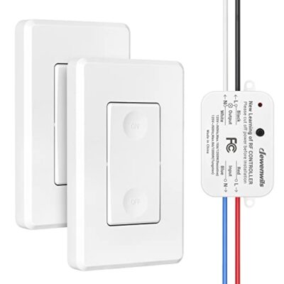 DEWENWILS 3 Way Wireless Light Switch and Receiver Kit, Remote Control Wall 