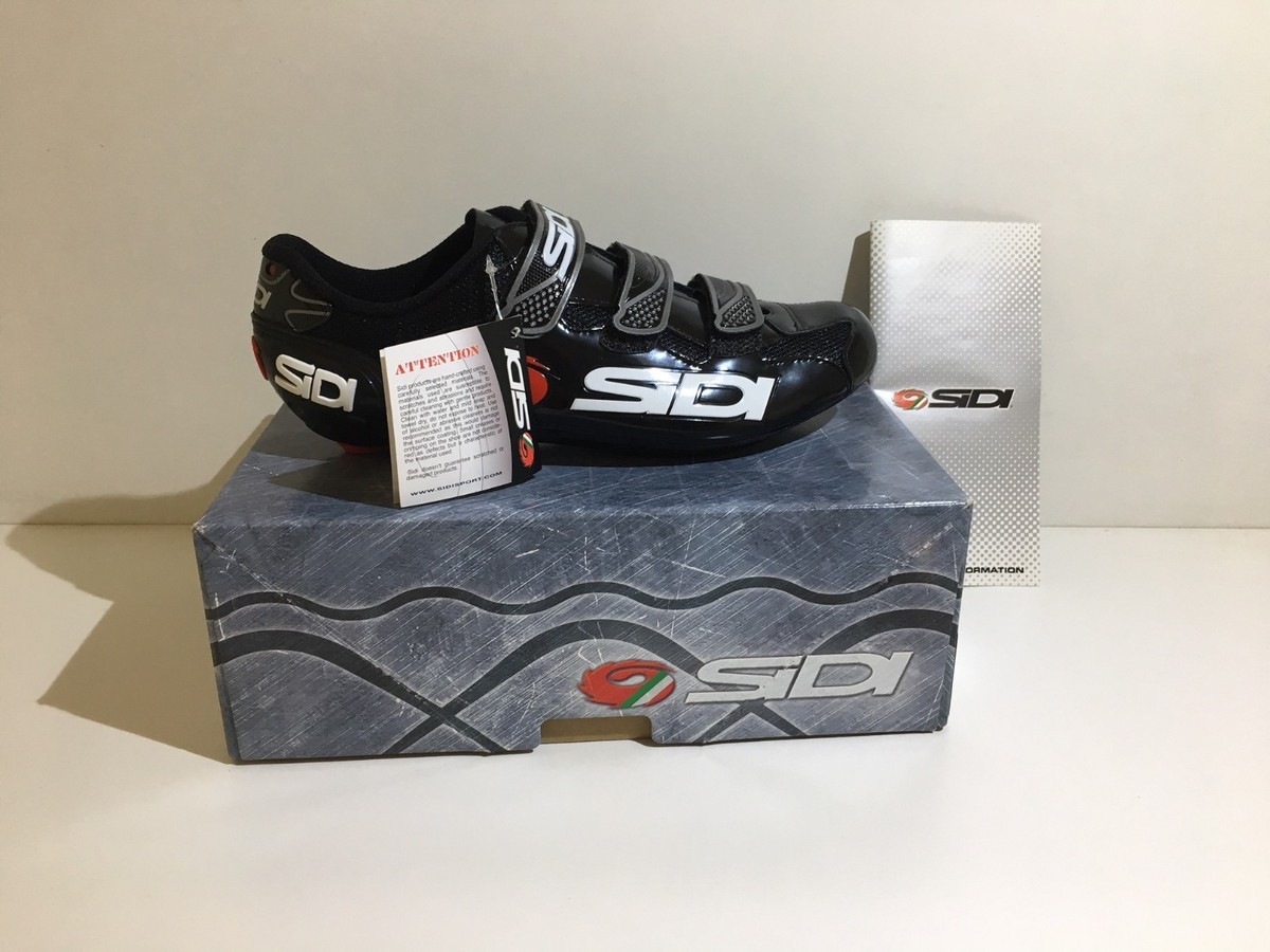 SCARPE CICLISMO BICI SIDI LOGO NERO LUCIDO 46