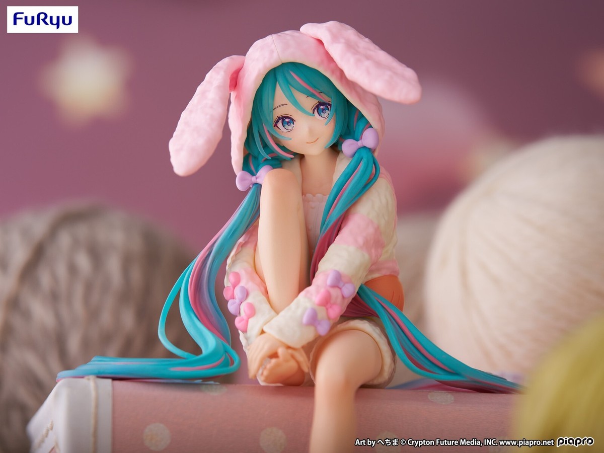 FuRyu Hatsune Miku Noodle Stopper Figure Bunny Ear Pajamas from
