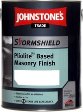 Johnstones Stormshield Pliolite Masonry Paint 5L White or Magnolia solvent-based