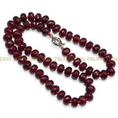 15 Strands Of Natural Red Jade Gemstone Rondelle Beads - 6x10mm Faceted, Loose For Jewelry 6 thumbnail image