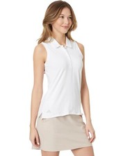 New adidas Women's Ultimate365 Solid Sleeveless Golf Polo Shirt GL6699 White XL