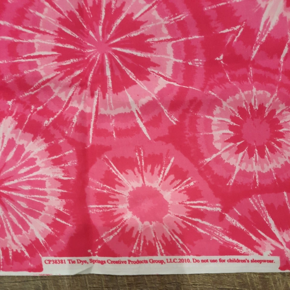 VTG Quilting Fabric 43" X 28" Springs Creative CP 38381 Tie Dye Hot Pink Cotton - Image 3 of 4