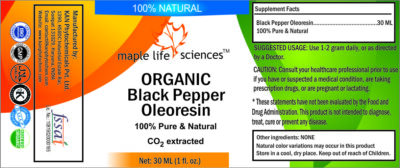 ORGANIC Black Pepper Oleoresin 100 % Pure & Natural CO2 Extracted