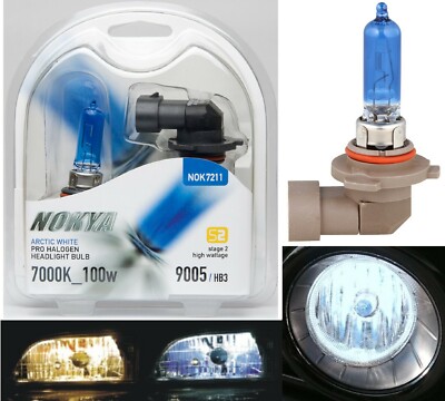 Nokya 7000K White 9005 HB3 Nok7211 100W Two Bulbs Head Light Hi Beam Replacement